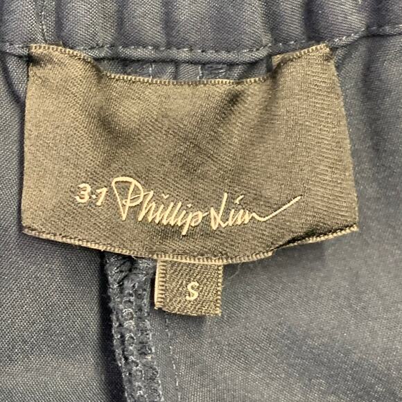 3.1 PHILLIP LIM Size S Navy Nylon Blend Drawstring Casual Pants - Picture 3 of 5